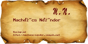 Machács Nándor névjegykártya
