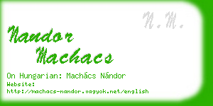 nandor machacs business card