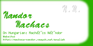 nandor machacs business card